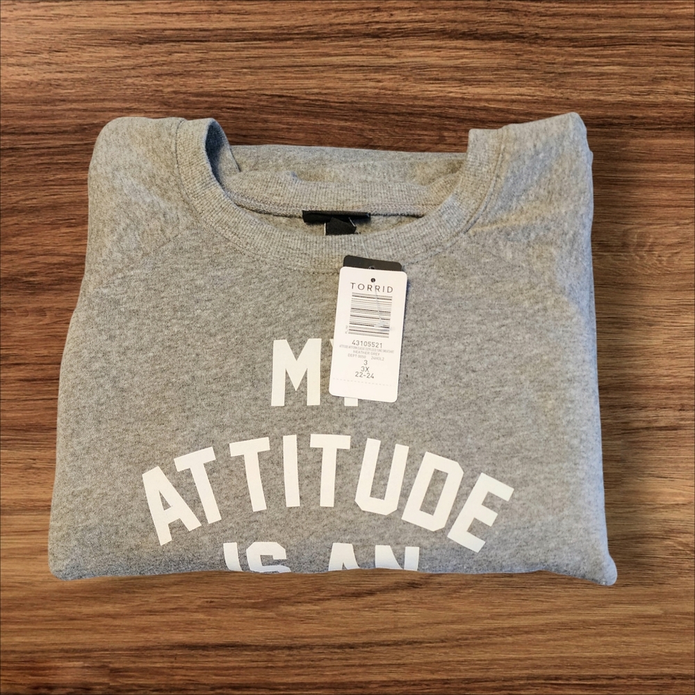 NWT Torrid “Attitude” Tunic Sweatshirt 3X - Picture 7 of 10